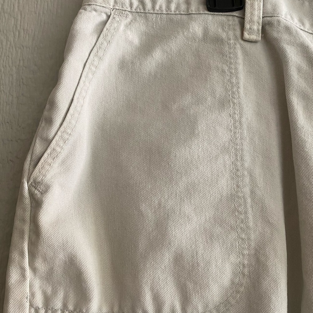 Vintage Wrangler Women Tan Cream Khaki Hi-Rise Mom Chino Shorts No Size Tag - Picture 2 of 12